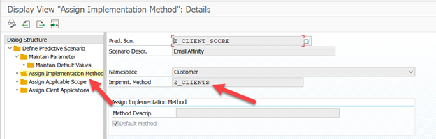Assigning the method Z_CLIENT_SCORE