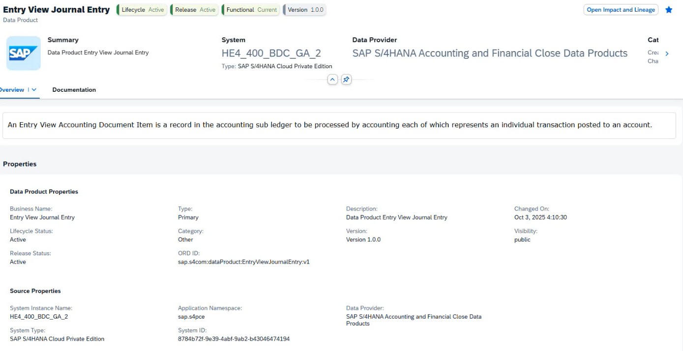 Entry View Journal Entry