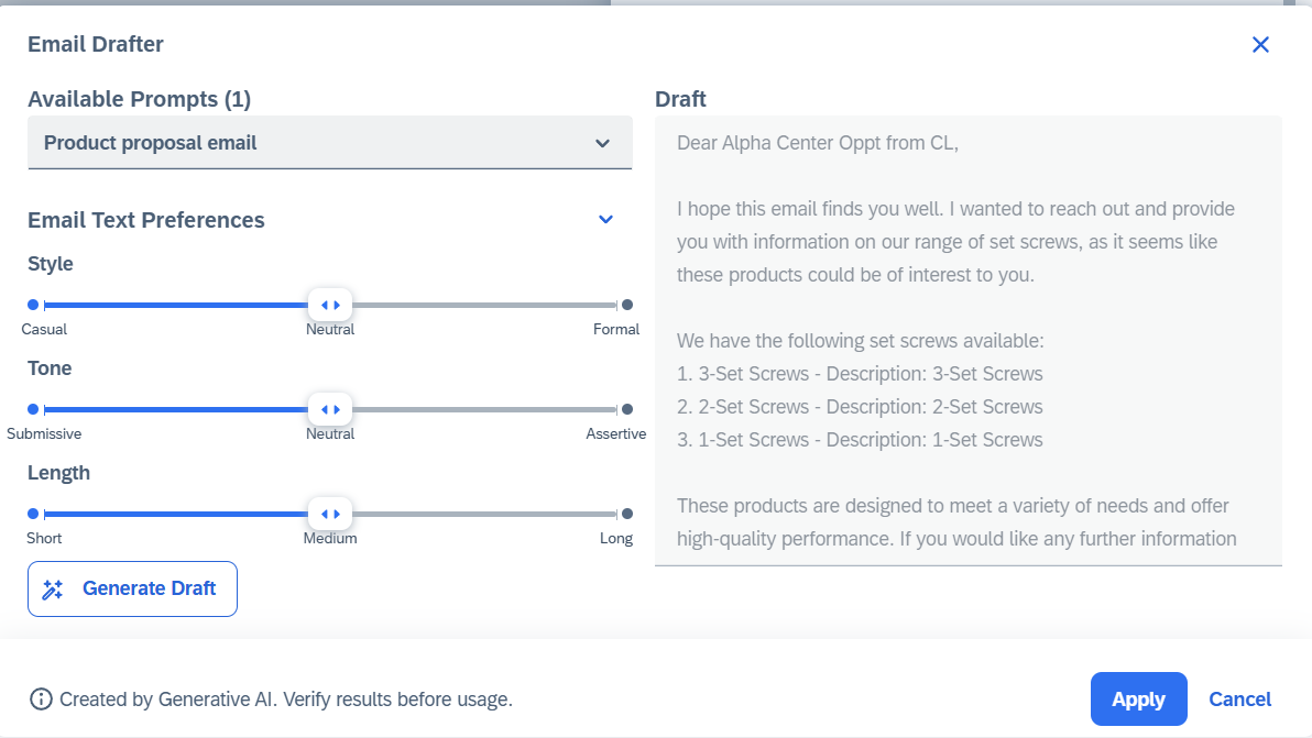 SAP C4C v.2 - Email recomender