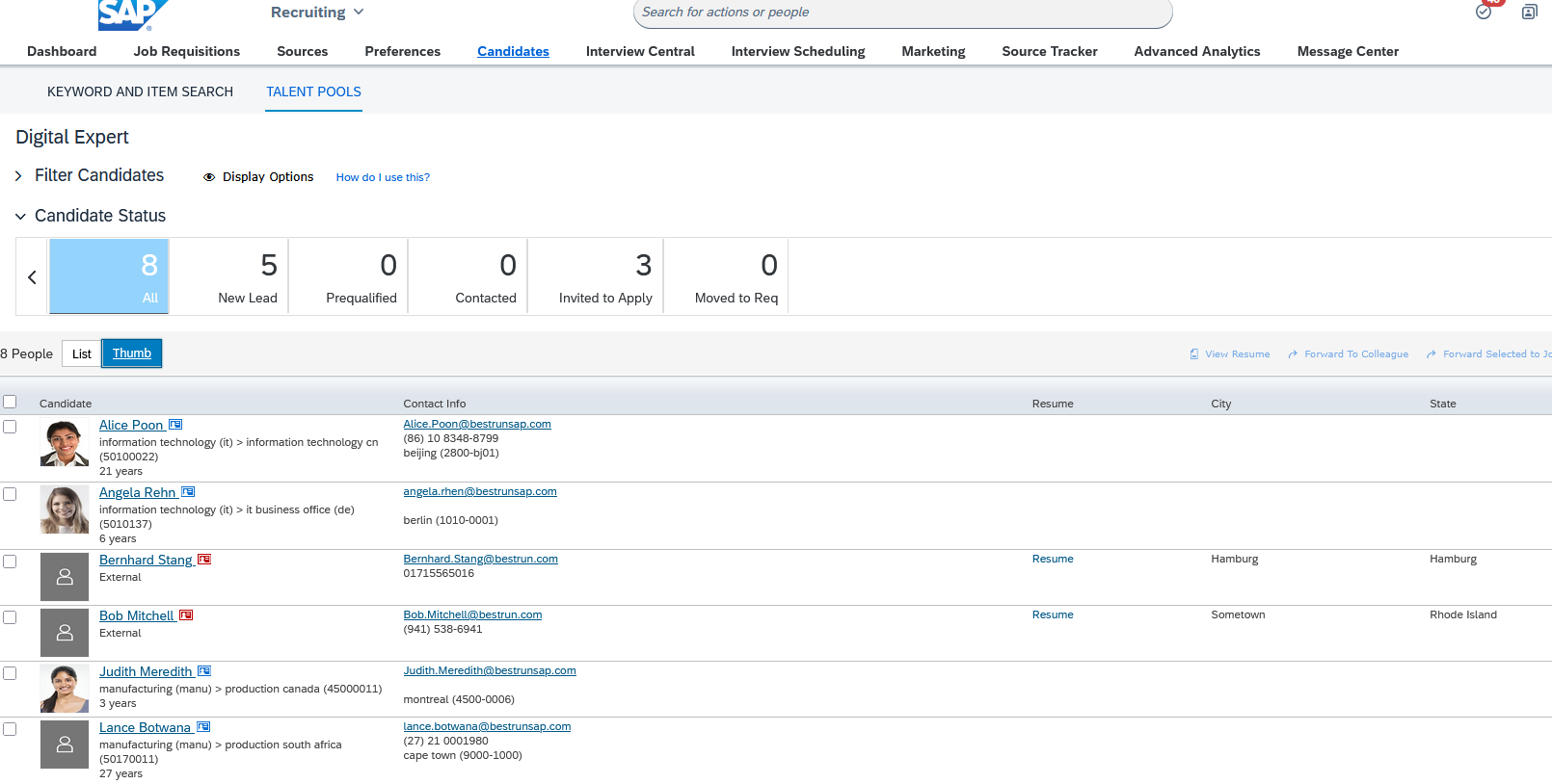 SAP SuccessFactors Recruiting talent pools