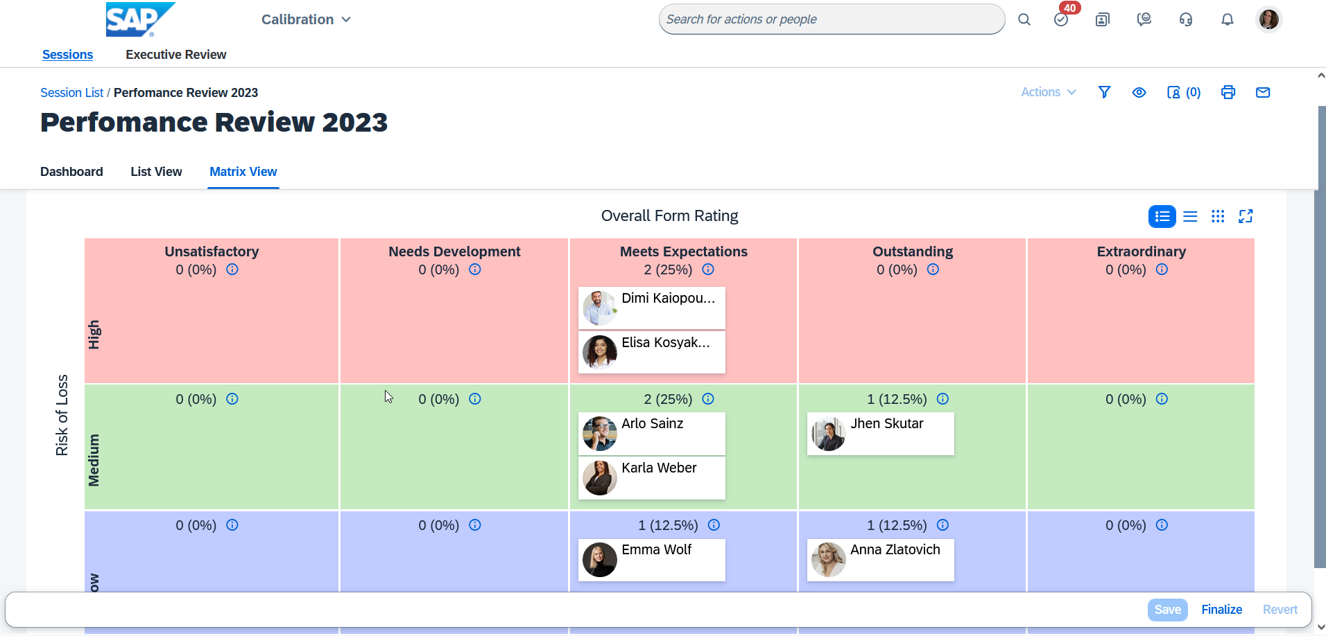 Performance and Goals calibration