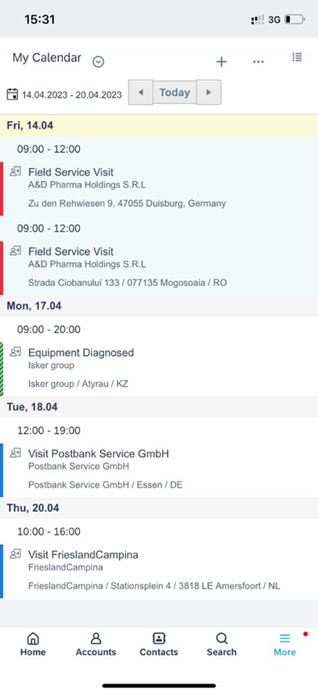 Activity calendar
