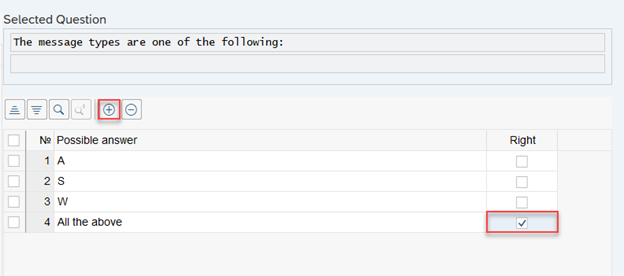 Answer creation area