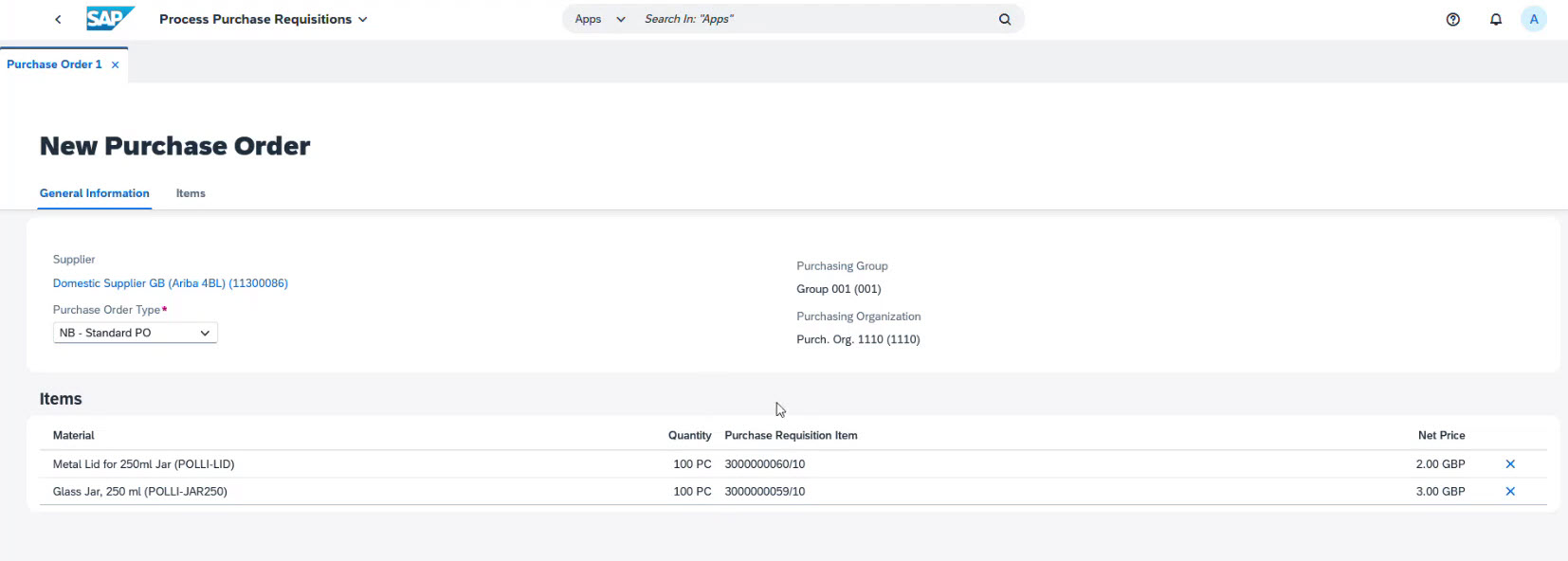 Process Purchase Requisitions in SAP SCM