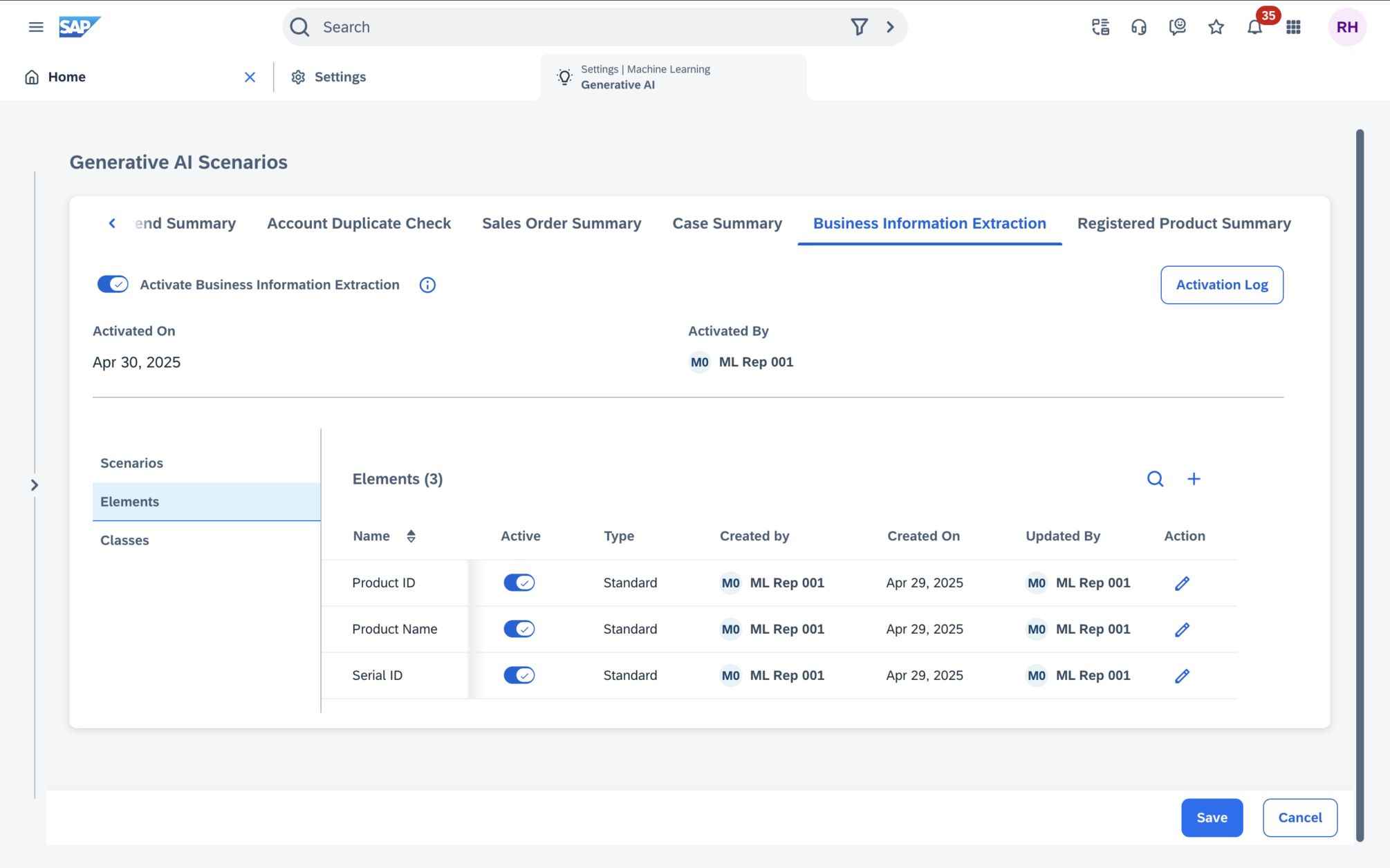Entity extraction ai tool in SAP Sales and Service Cloud